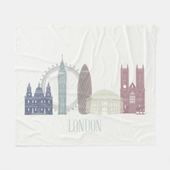 London Skyline Fleecedecke (Vorderseite (Horizontal))