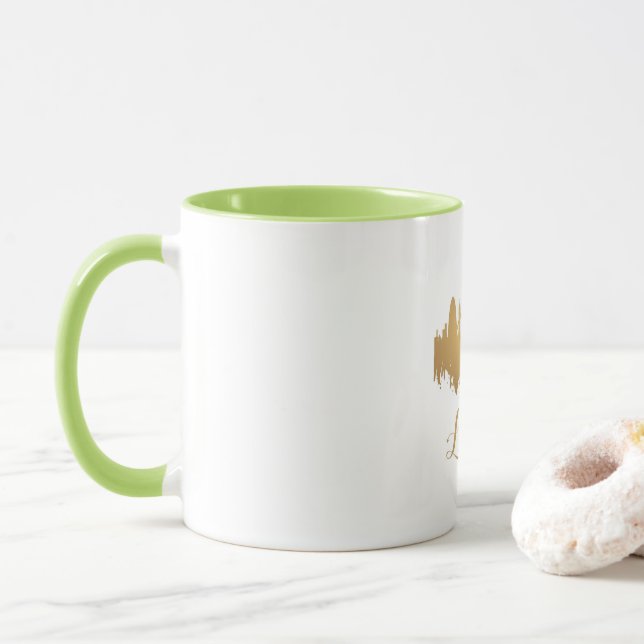 London Skyline Gold Map City England Europe Tasse (Mit Donut)