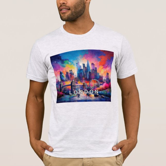 London Skyline Graffiti Art T-Shirt (Vorderseite)