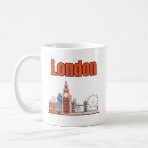 London Skyline Große Schrift Kaffeetasse