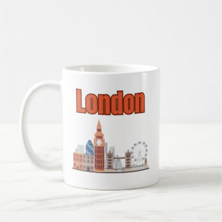 London Skyline Große Schrift Kaffeetasse