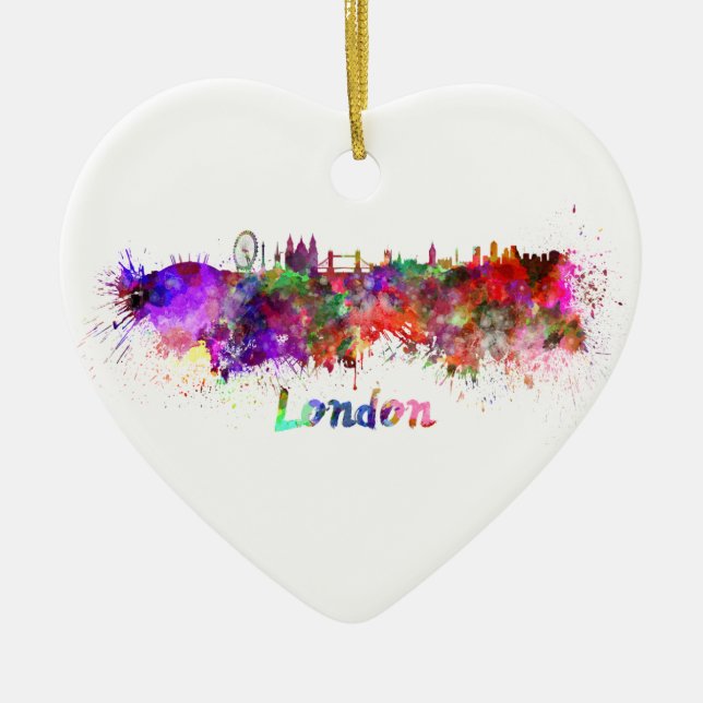 London skyline im Watercolor Keramikornament (Vorne)