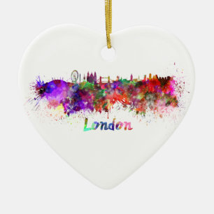London skyline in watercolor keramikornament