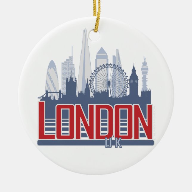 London-Skyline Keramik Ornament (Vorne)