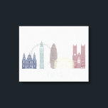 London Skyline Leinwanddruck<br><div class="desc">London Skyline von Fab Funky. Hier finden Sie eine Kollektion berühmter Londoner Sehenswürdigkeiten in gedämpften Farben.</div>