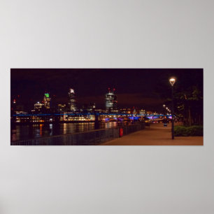London Skyline & Millennium Bridge Poster