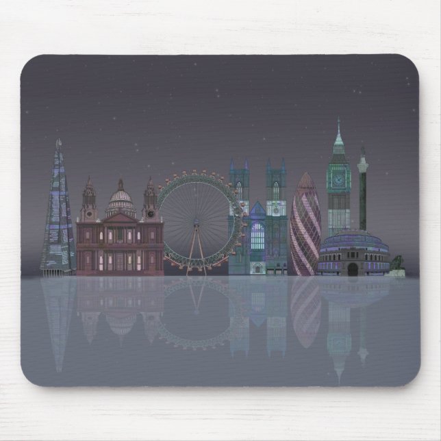 London Skyline Night Reflections Mousepad (Vorne)