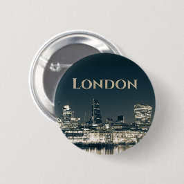 London Skyline Panorama Urban Souvenir Geschenk Button