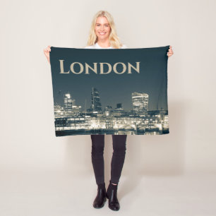 London Skyline Panorama Urban Souvenir Geschenk Fleecedecke