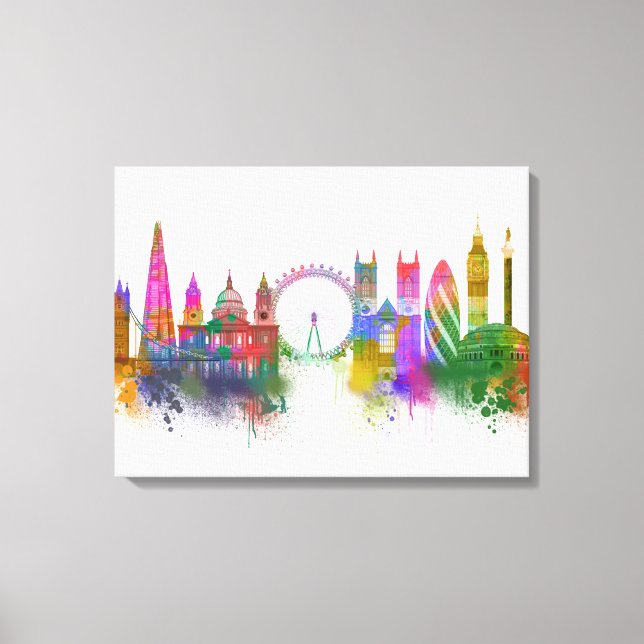 London Skyline - Rainbow Leinwanddruck (Vorderseite)