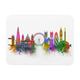 London-Skyline - Regenbogen Magnet