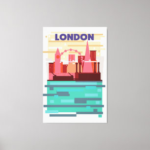 London-Skyline-Reiseplakat. Leinwanddruck