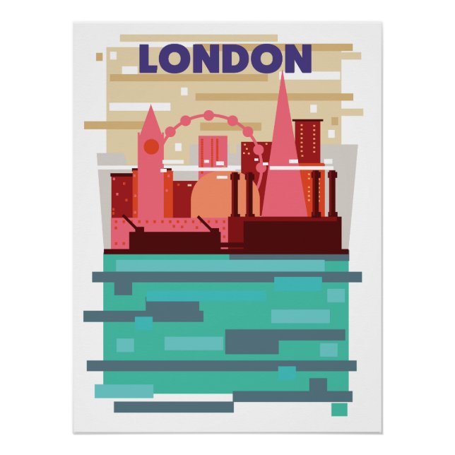 London Skyline Reiseplakat. Poster (Vorderseite)