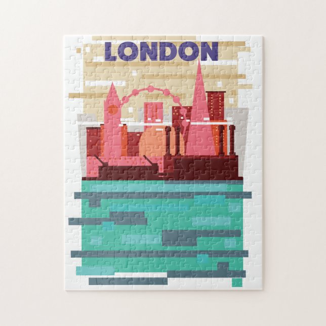 London Skyline Reiseplakat. Puzzle (Vertikal)