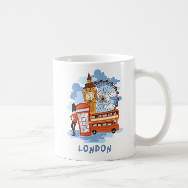 London Skyline Retro City Pride Kaffeetasse (Rechts)