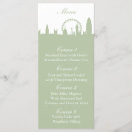 London Skyline Sage Personalisierte Menükarten