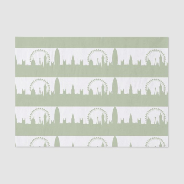 London Skyline Sage Tissue Seidenpapier (Vorderseite)