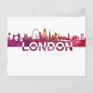 London Skyline Scissor Cut Riesentext Postkarte