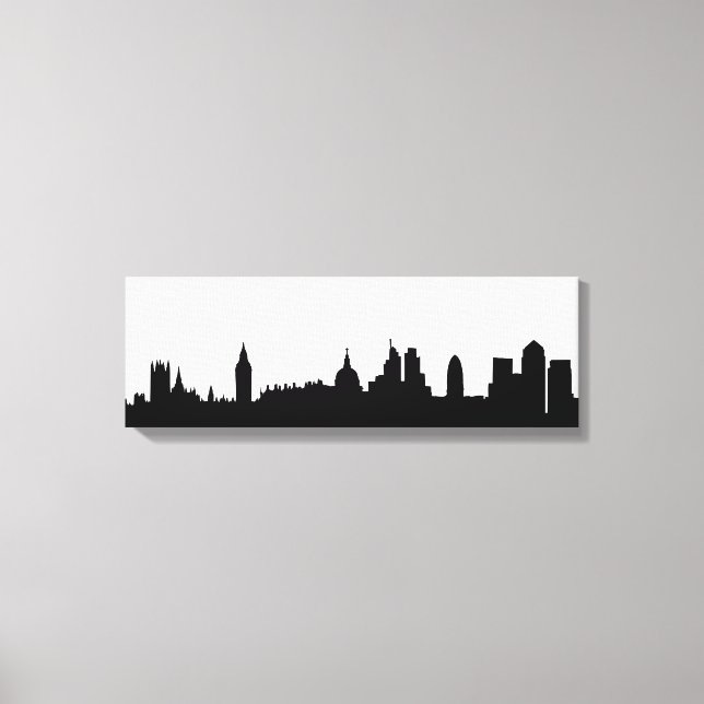 London Skyline Silhouette Cityscape Leinwanddruck (Vorderseite)