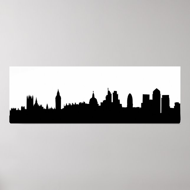 London Skyline Silhouette Cityscape Poster (Vorne)