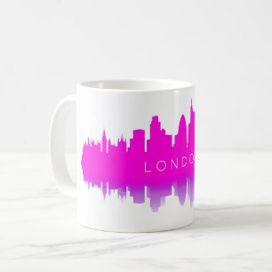 London Skyline Silhouette – Modern Rosa Kaffeetasse