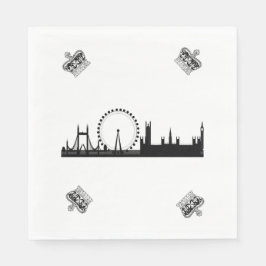 London Skyline Themed Royal Crown Paper Napkins Serviette