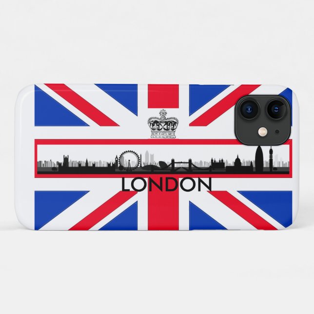 London Skyline Union Jack Flag Case-Mate iPhone Hülle (Rückseite (Horizontal))