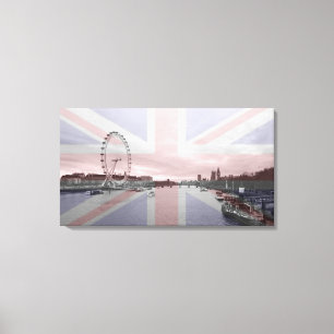 London Skyline Union Jack Flag Leinwanddruck
