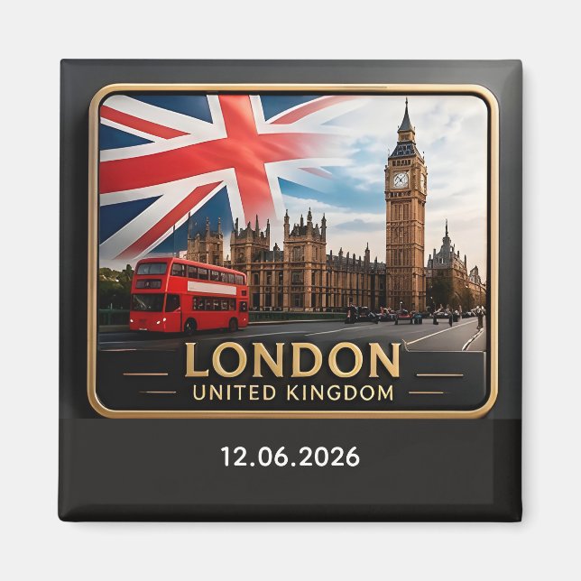 🧲 London Skyline Urlaubserinnerung England 🇬🇧 Magnet (Vorne)