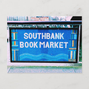 London Southbank Bookmarket Postcard Postkarte