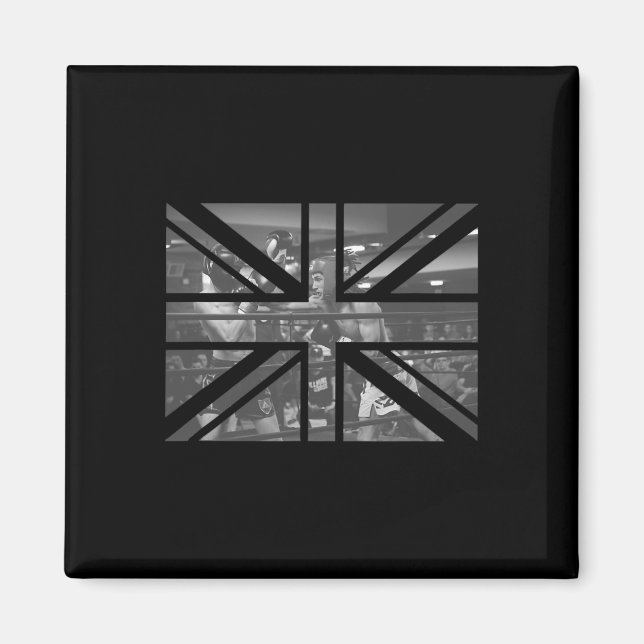 London Souvenir British Flag Boxing Match Funky Co Magnet (Vorne)