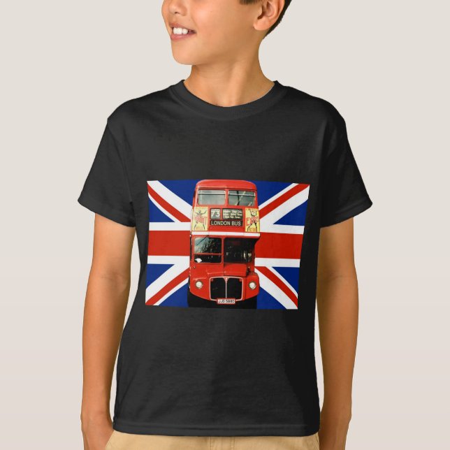 London Souvenirs & Geschenke mit Bus und Britische T-Shirt (Vorderseite)