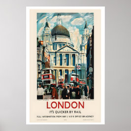 London St Pauls Kathedrale Vintage Reiseposter Poster
