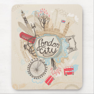 London-Stadt-Gekritzel-Kunst Mousepad