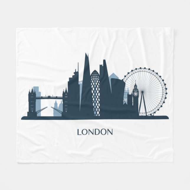 London-Stadt-Skyline Fleecedecke (Vorderseite (Horizontal))