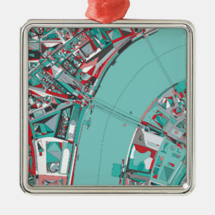 London-Stadt-Struktur-Karte Ornament Aus Metall