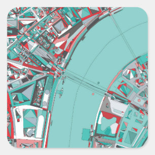 London-Stadt-Struktur-Karte Quadratischer Aufkleber
