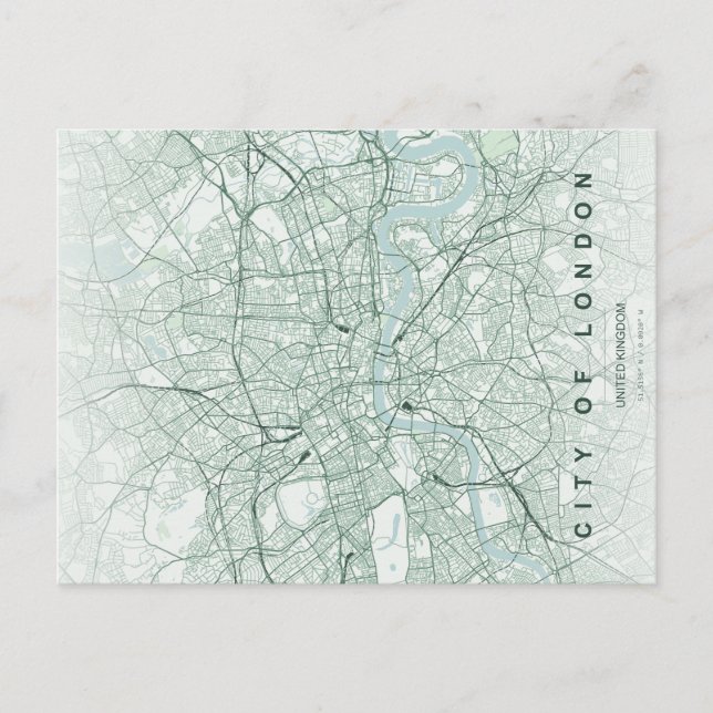 London Stadtplan Minimale Postkarte (Vorderseite)