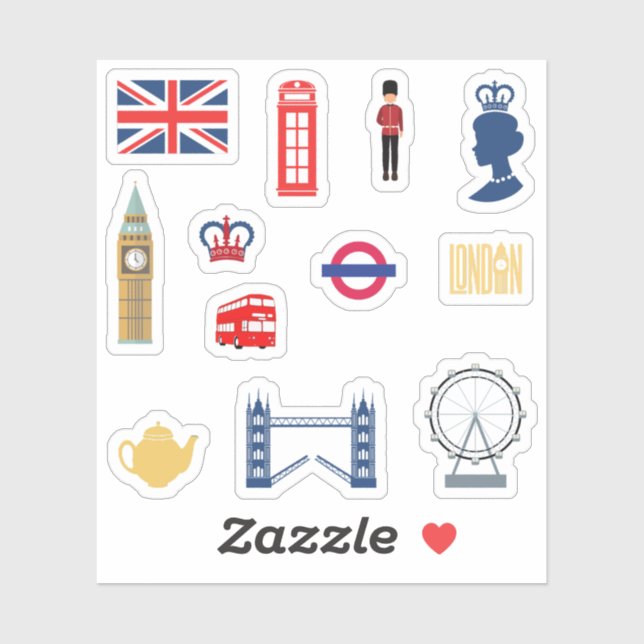 London Stickers Aufkleber (Blatt)