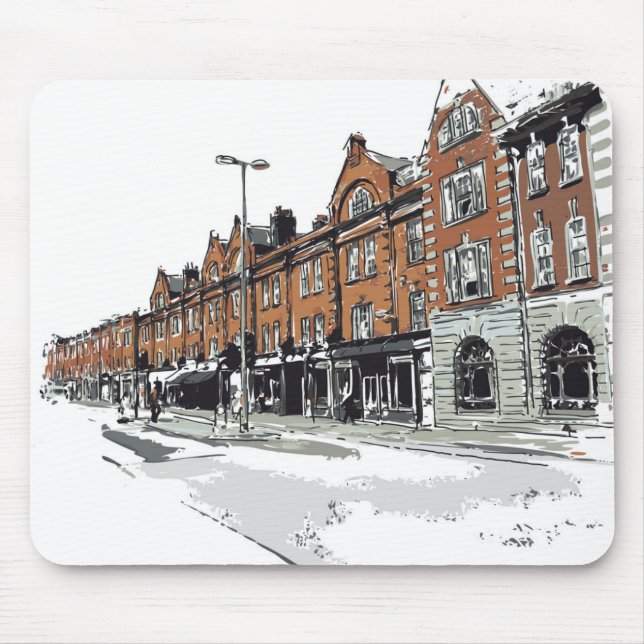London-Straßen-Szene Mousepad (Vorne)