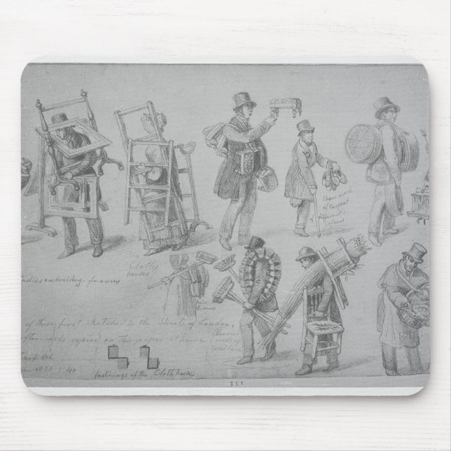 London-Straßenhändler, 1830-40 Mousepad (Vorne)