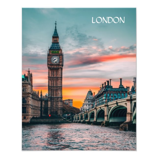 London Sunset Silhouette Fotodruck (Vorne)
