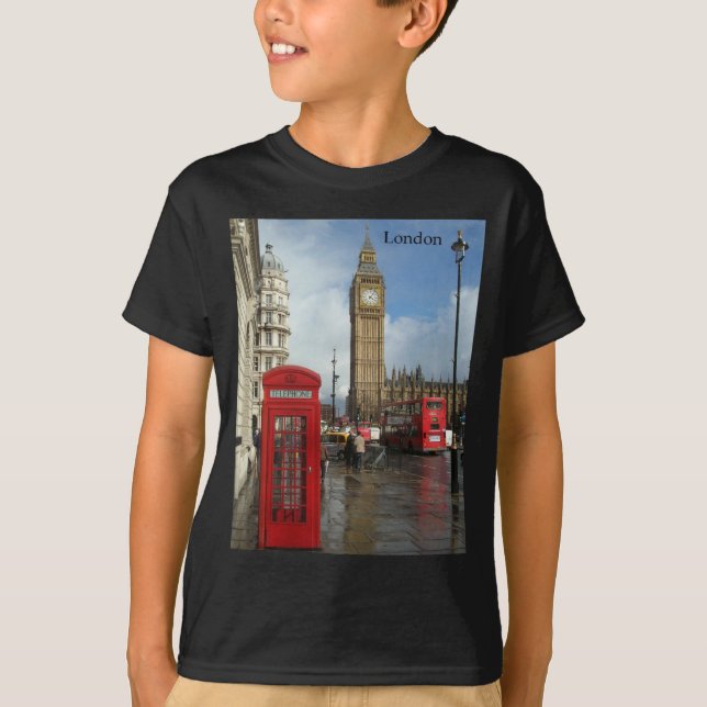 London-Telefonkasten u. Big Ben (St.K) T-Shirt (Vorderseite)