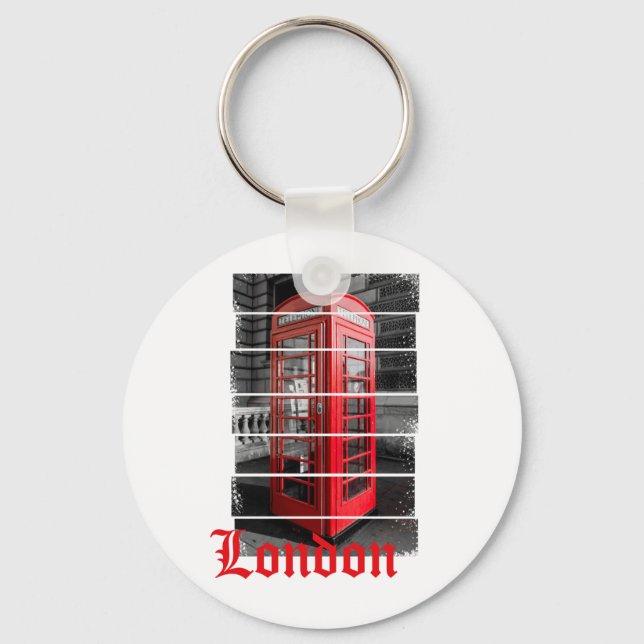 London Telefonzelle Vintage Souvenir Schlüsselanhänger (Vorderseite)