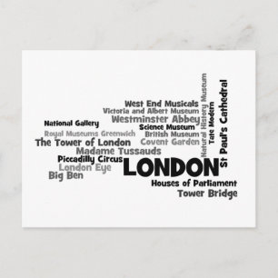 London Text Art Postcard Postkarte