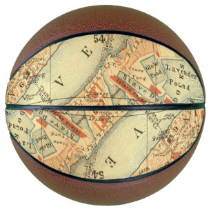 London Thames Vintage Karte Basketball