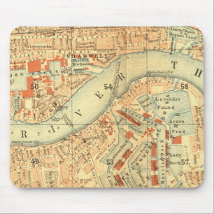 London Thames Vintage Karte Mousepad