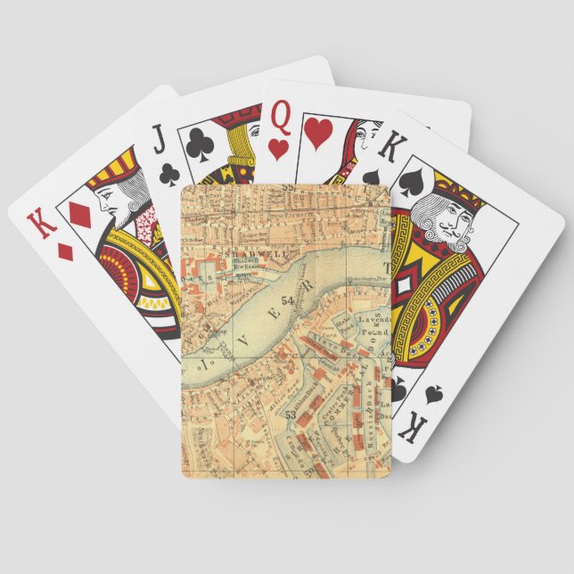 London Thames Vintage Map Spielkarten (Rückseite)