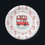 London Theme Kids Joint Birthday Party Pappteller<br><div class="desc">Perfekt für gemeinsame Geburtstagsfeiern! Diese Londoner Doppeldecker-Teller fügen Ihrer Feier eine individuelle Touch hinzu.</div>