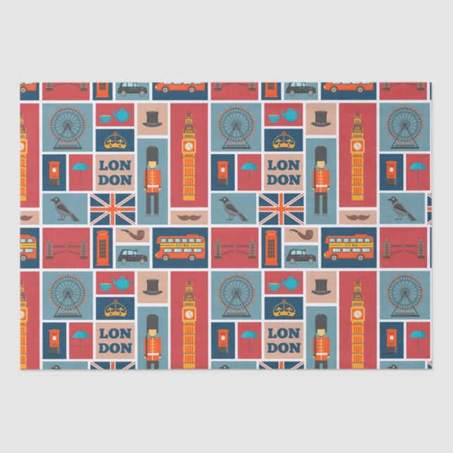 London Themed Seidenpapier (Vorderseite)